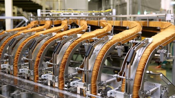 inline cookies being made factory